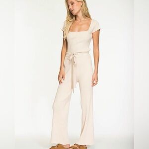 🆕 Nightcap Clothing rib top/pant set. Color tan. Size S.
